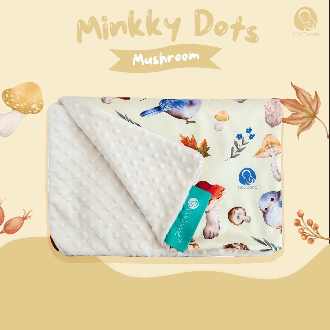 CoCoono silky minkky dots (ผ้าห่มมิ้งกี้ดอทจาก Michael miller)